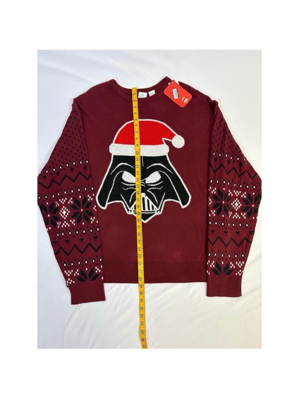 Men's Burgundy Holiday Darth Vader Sweater and mug bundle